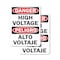 Signmission High Voltage Bilingual Danger Sign, Plastic, 7in W x 10in L, 2PK OS-2PACK-DS-P-710-L-19389 - alternate 1